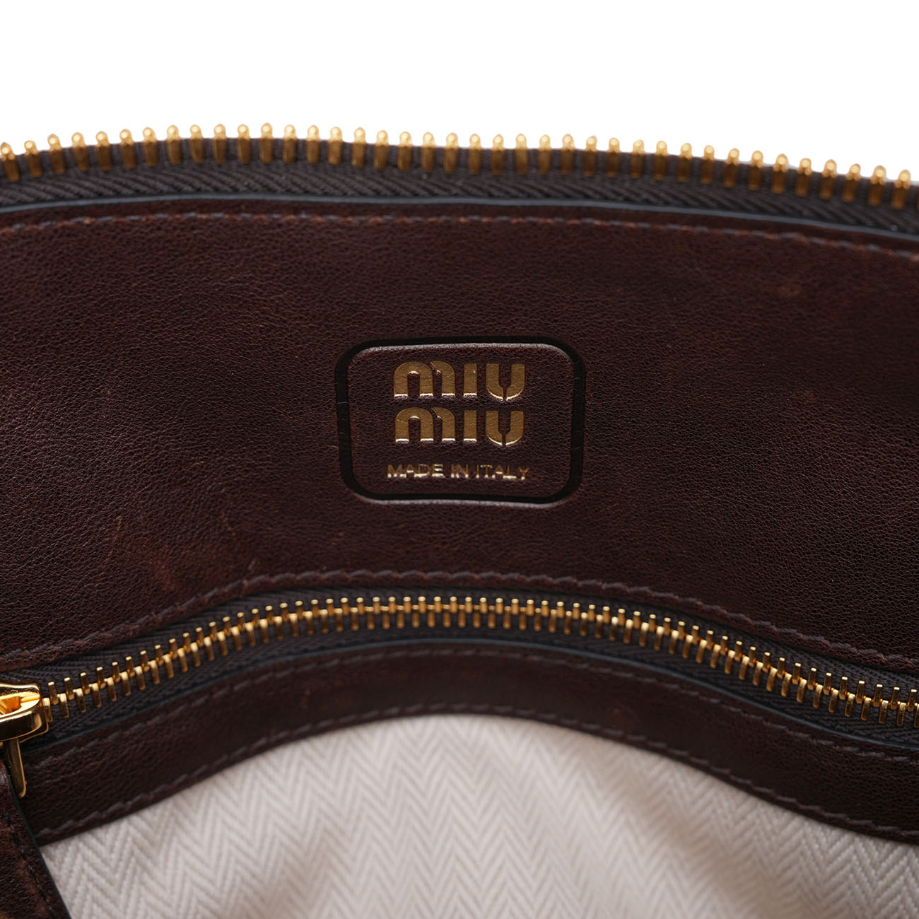 MIU MIU(USED)미우미우 아방뛰르 나파 가죽 탑 핸들 백